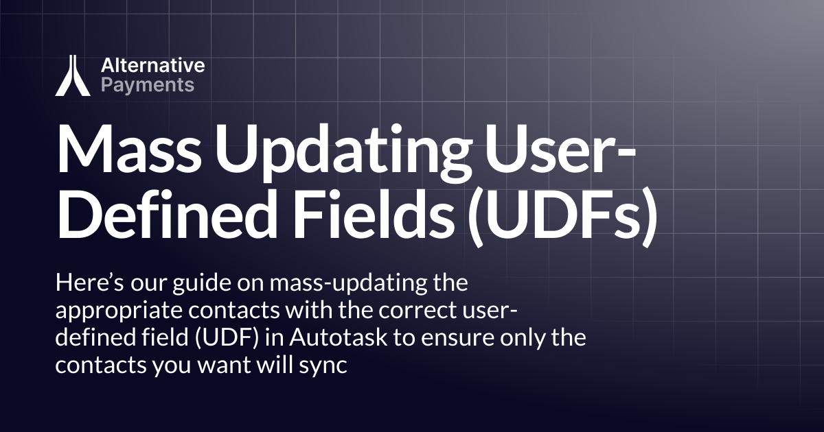 Mass Updating User-Defined Fields (UDFs) | Help Center